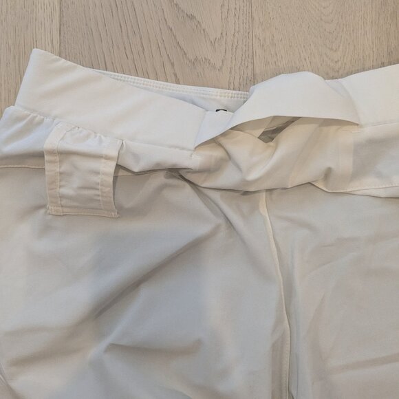 ASRV Sportswear Ultralight 5" high split liner short, cream/black, large, mens. - Picture 5 of 7